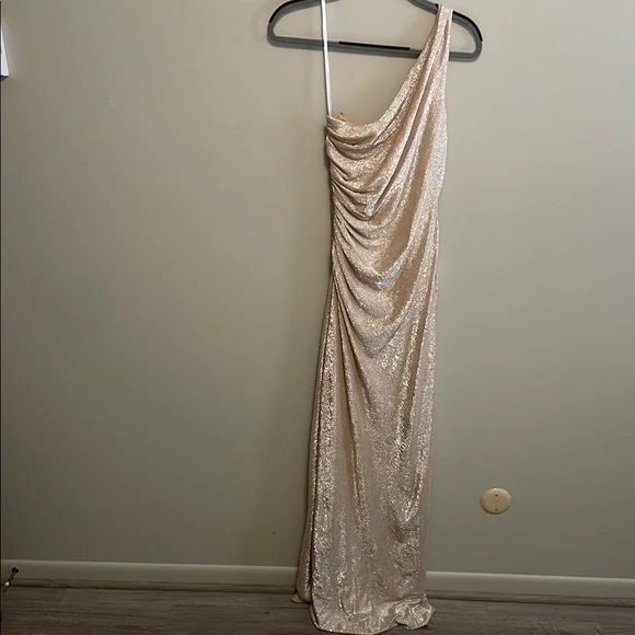 CALVIN KLEIN One shoulder metallic gown - Picture 4 of 6